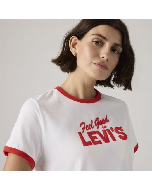 Levi's White Graphic Favorite Ringer Tee