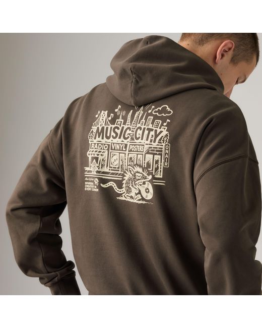 Levi's Brown Two Horse Cropped Hoodie for men