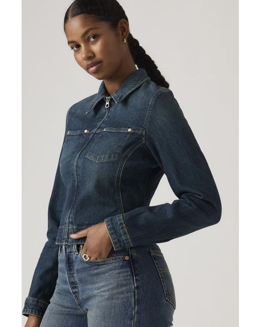 Levi's Y2K Stretch Fitted Trucker Jacket in het Blue
