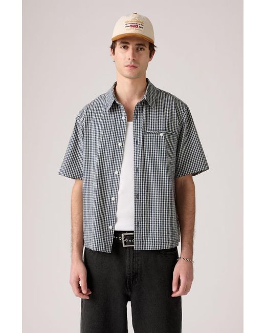 Levi's Gray Short Sleeve Zandt Cropped Shirt for men