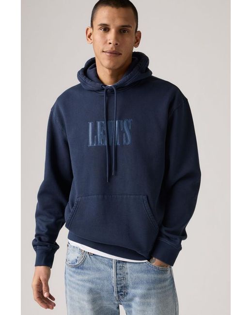 Levi's Blue Relaxed Graphic Hoodie for men