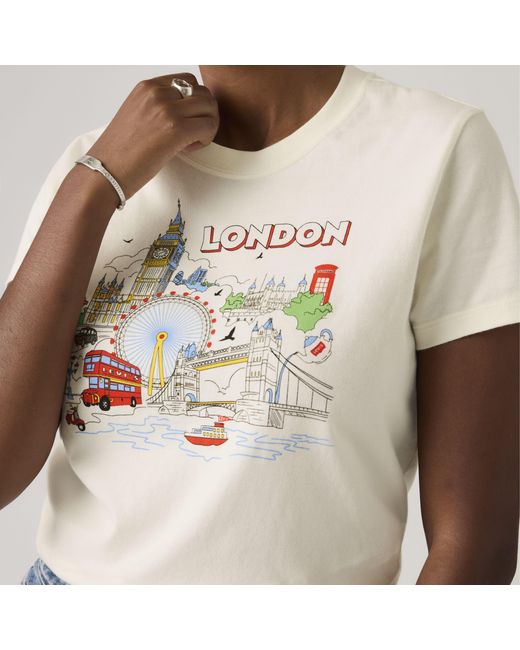 Levi's Favorite T Shirt Met Print in het Natural