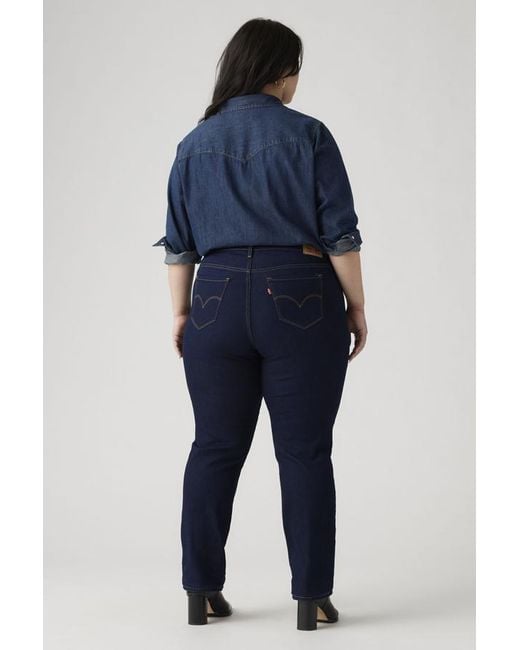Levi's Blue 314 Shaping Straight Jeans (Plus Size)