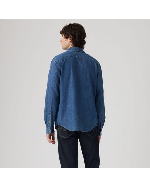 Levi's Battery Housemark Standard Overhemd in het Blue voor heren