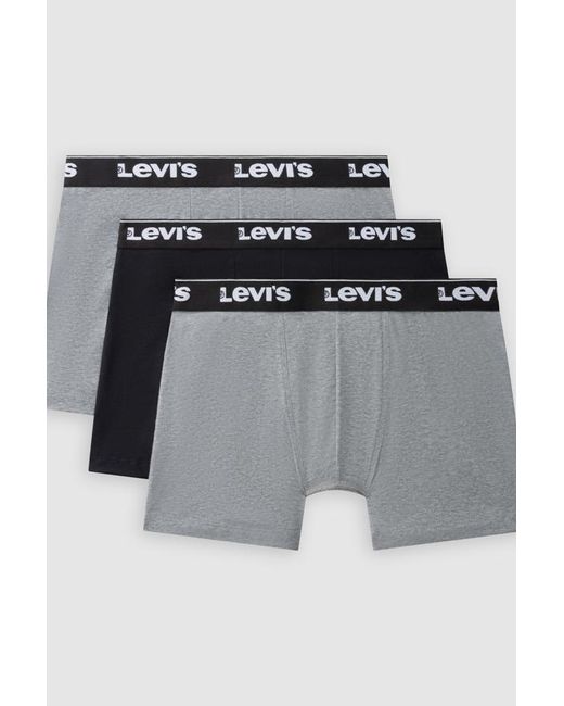 Levi's Gray Repeat Logo Boxer Brief 3 Pack for men