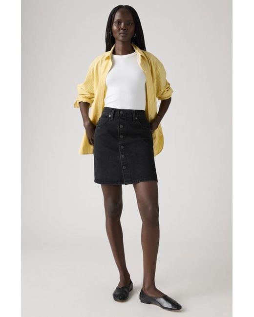Levi's Black Retro Button Front Skirt