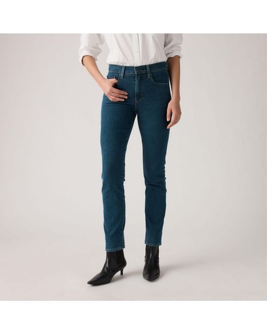 Levi's Blue 724 High Rise Straight Jeans