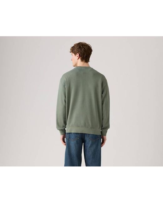 Felpa A Girocollo Comoda Con Stampa di Levi's in Green da Uomo