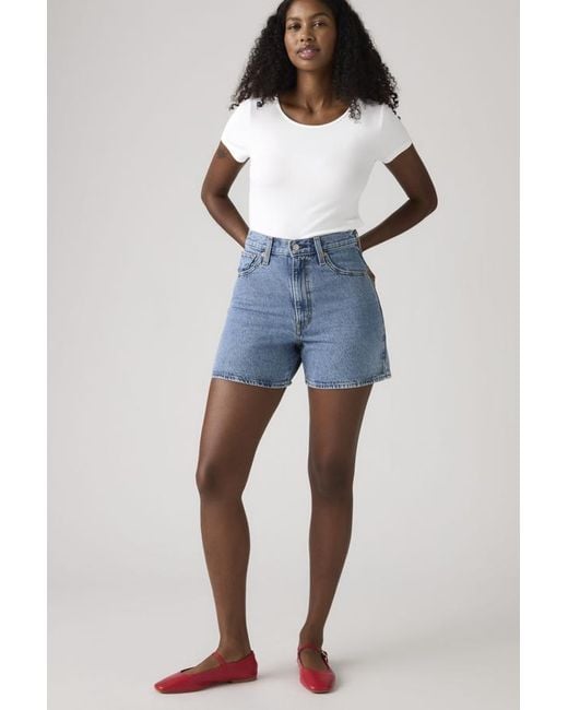 Levi's Blue Cinch Mid Thigh Shorts