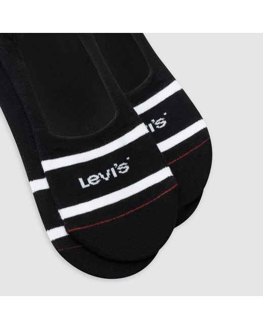 Levi's Black Mid Cut Footie Sport Socks 2 Pack