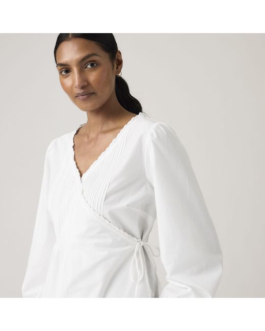 Levi's White Soleil Wrap Blouse