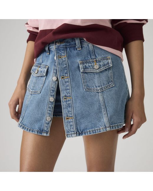 Levi's Skort Met Knoopsluiting Vooraan in het Blue