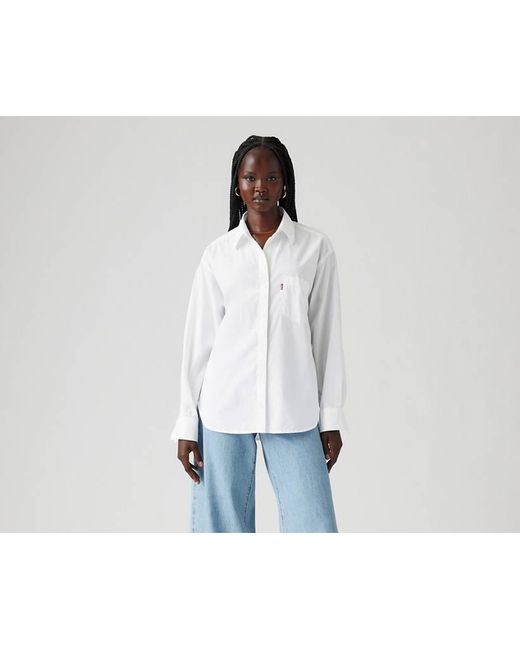 Camicia Harlie Boyfriend di Levi's in White