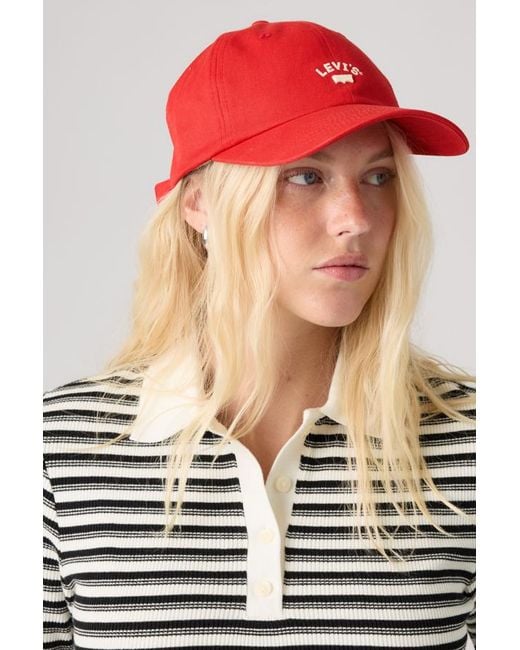 Levi's Red Lazy Girl Logo Cap