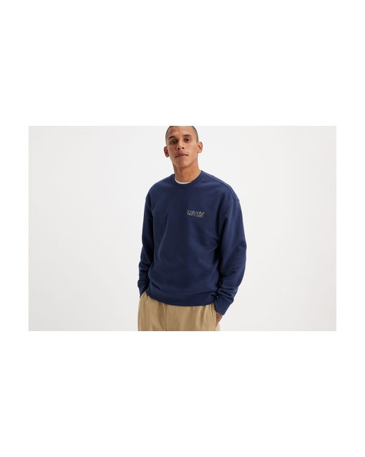 Levi's Blue Relaxed Fit Graphic Crewneck Sweatshirt for men