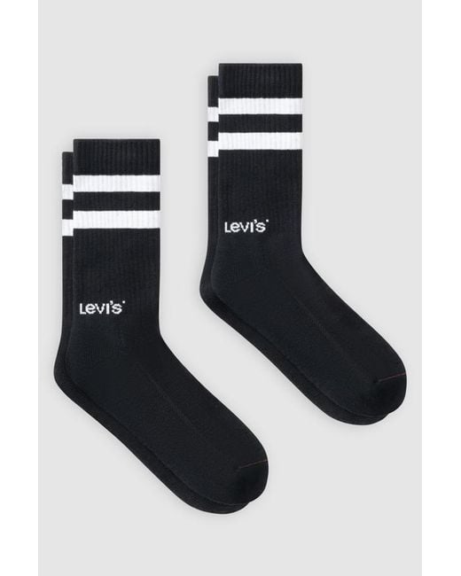 Levi's Black Regular Cut Sport Socks 2 Pack