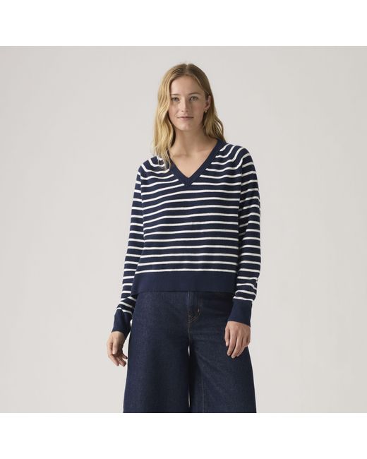 Levi's Blue Supersoft V Neck Pullover Sweater