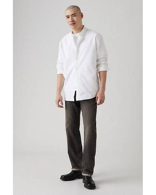 Levi's White 505 Regular Selvedge Jeans for men