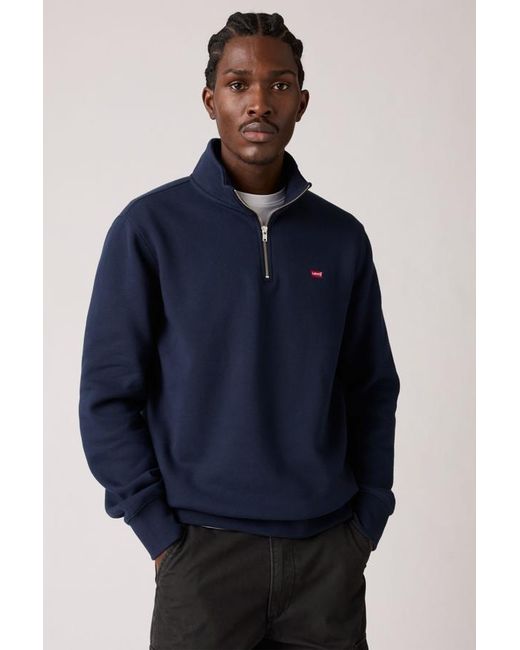 Levi's Blue Original Housemark Quarter Zip Pullover for men