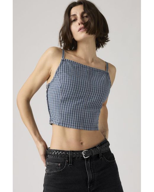 Levi's Blue Square Neck Tank Top