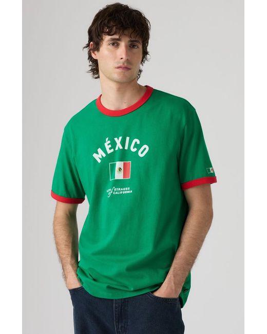 Levi's Green Mexico Ringer Tee for men