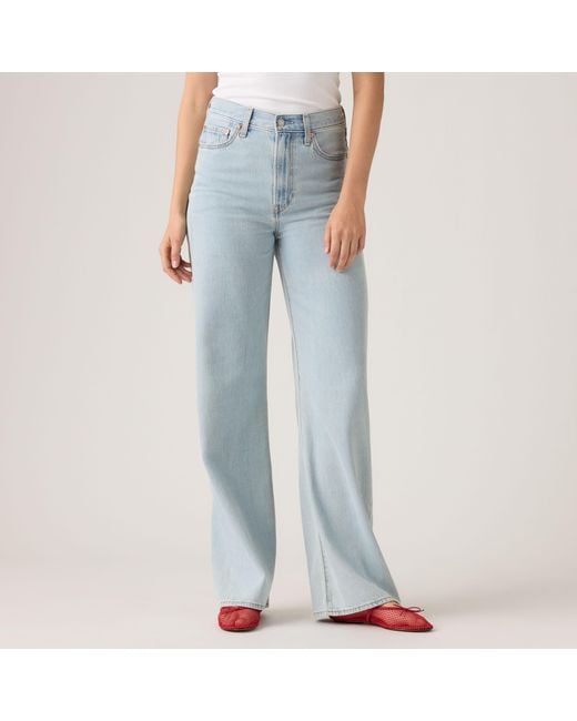 Levi's Blue Ribcage Wide Leg Lightweight Jeans