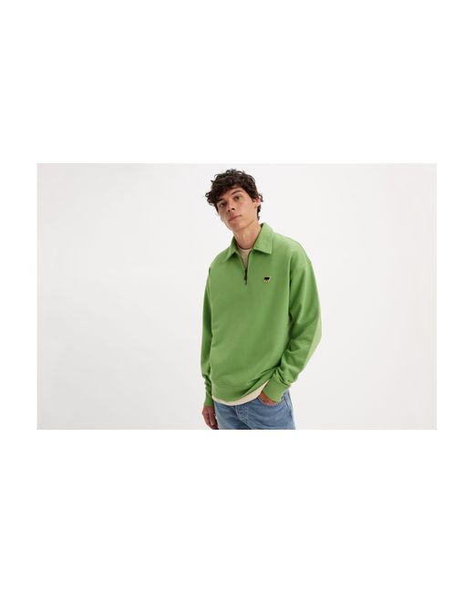 Levi's Green Skateboarding Quarter Zip Sweatshirt for men