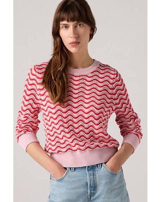 Levi's Red Florence Pointelle Sweater