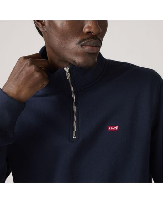 Levi's Blue Original Housemark Quarter Zip Pullover for men