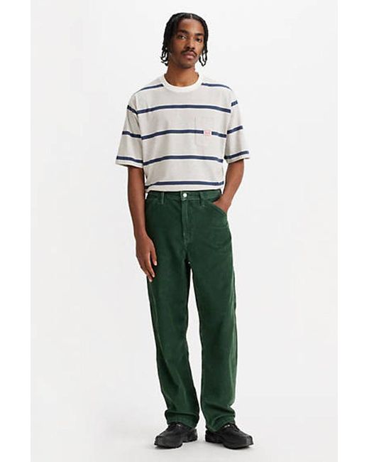 Levi's Green 568 Loose Standard Corduroy Carpenter Pants for men