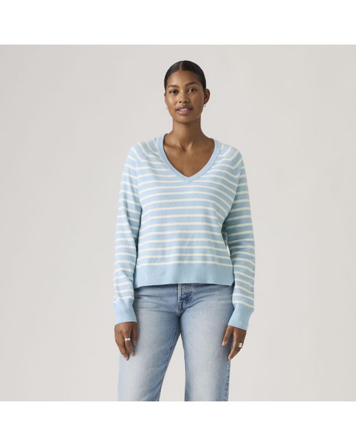 Levi's Superzachte Sweatertrui Met V Hals in het Blue