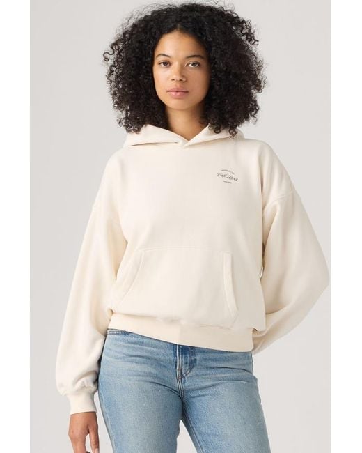 Levi's White Graphic Vintage Boxy Hoodie