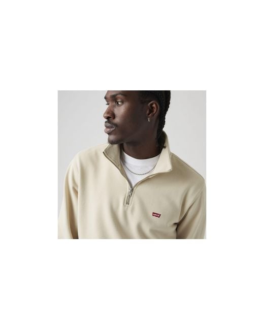 Levi's Black Original Housemark Quarter Zip Pullover for men