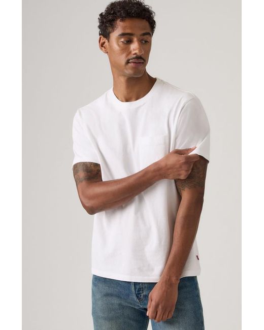 Levi's Essential T Shirt Met Zak in het White voor heren
