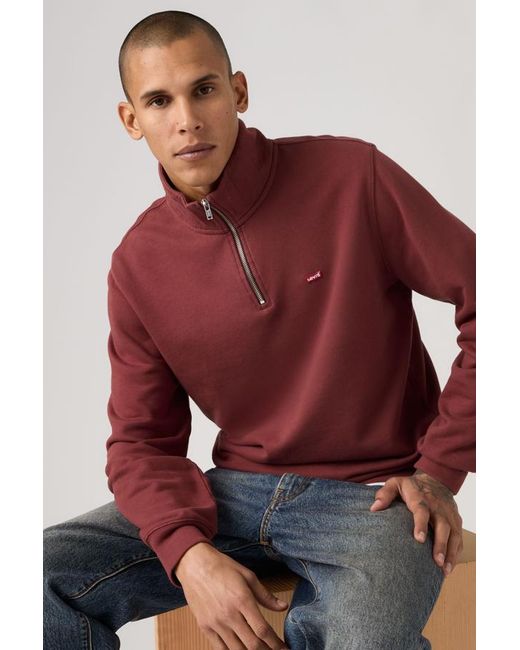 Levi's Red Original Housemark Quarter Zip Pullover for men