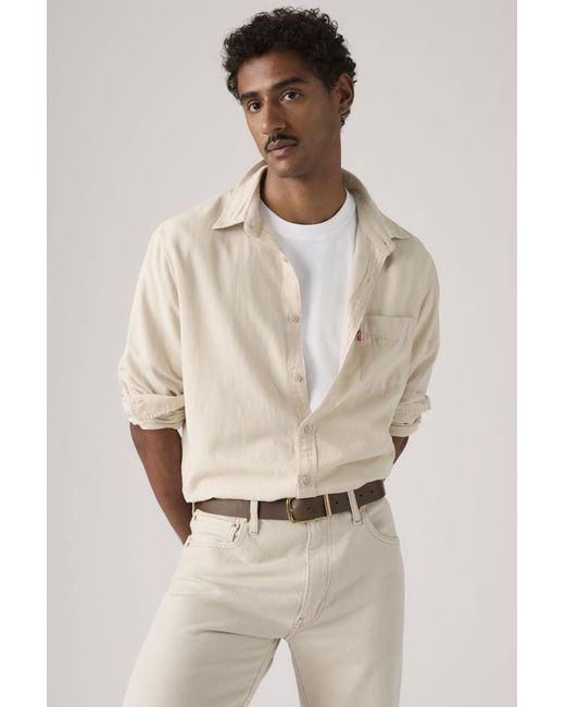 Levi's Natural Sunset One Pocket Cotton Linen Shirt for men