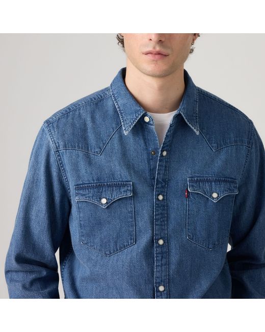 Levi's Blue Barstow Standard Fit Western Shirt for men