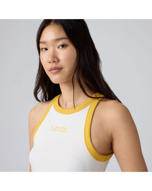 Levi's White Graphic Essential Racer Tank Top