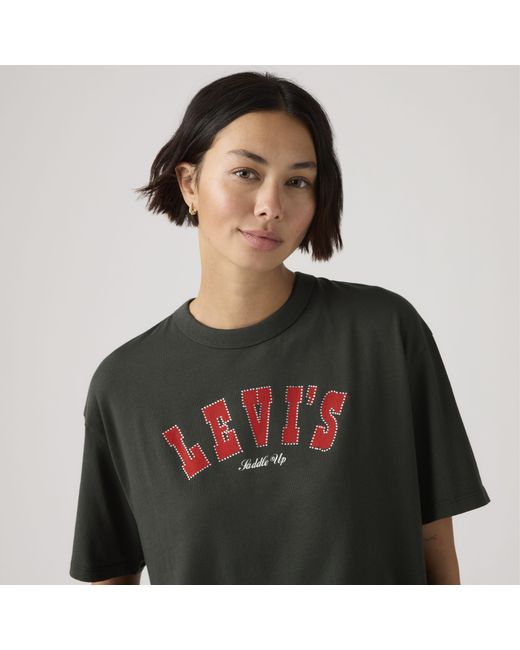Levi's Tabor T Shirt Met Print in het Black