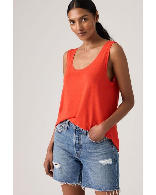Levi's Red Lori Linen Scoop Tank
