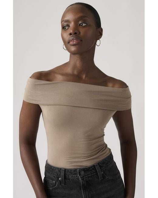 Levi's Natural Tori Twisted Knit Top