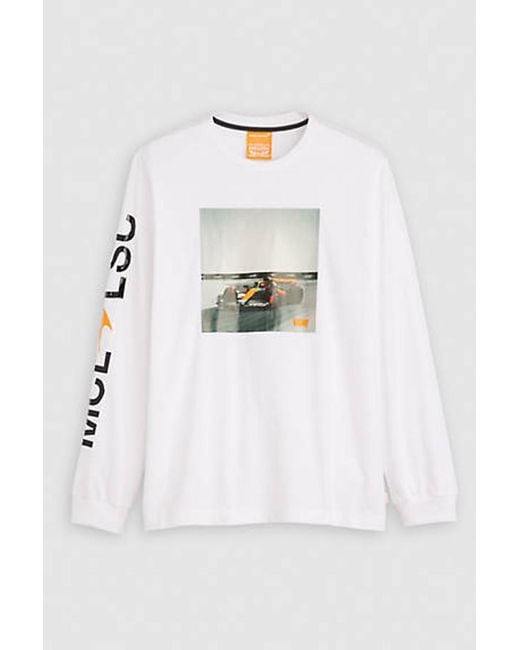 Levi's White X Mclaren Racing Long Sleeve Graphic Tee for men
