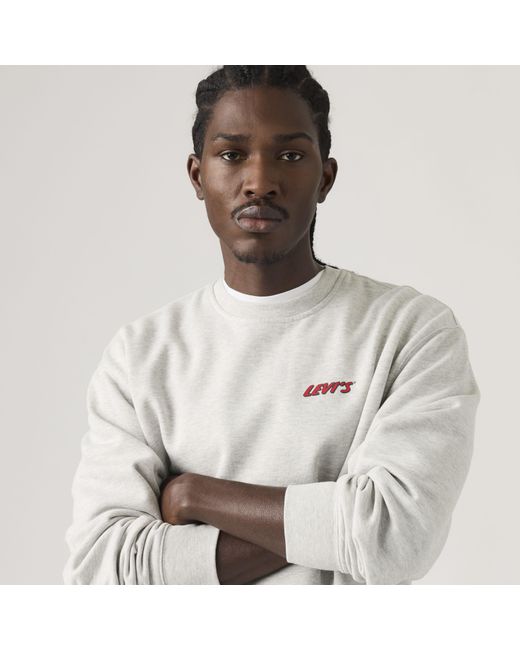 Levi's Gray Relaxed Graphic Crewneck Sweatshirt for men