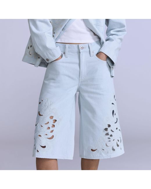 Levi's Blue Embroidered Bandit Shorts