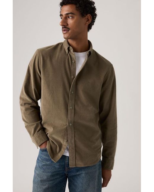 Levi's Green Authentic Button Up Corduroy Shirt for men