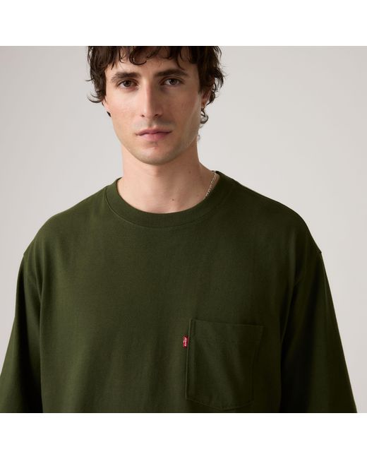 Levi's Green Half Sleeve Pocket Tee for men