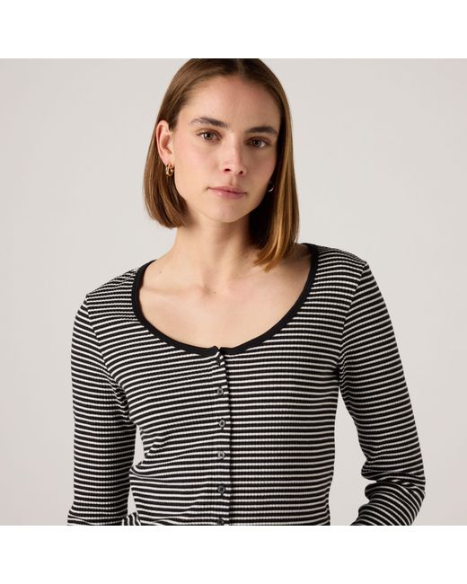Levi's Austen Top Met Lange Mouwen En Knoopsluiting in het Gray