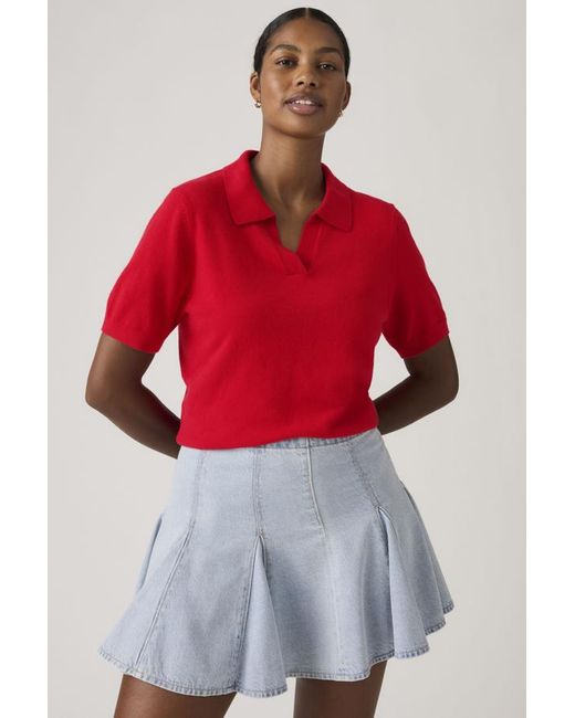 Levi's Red Super Soft Polo Sweater