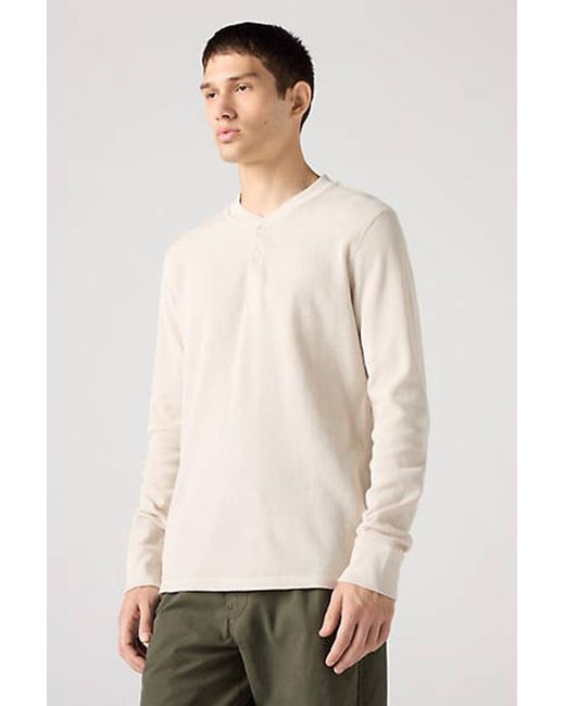 Levi's Black Long Sleeve Thermal Henley Long Sleeve Tee for men