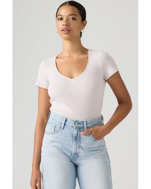 Levi's White Sweetie Short Sleeve Top